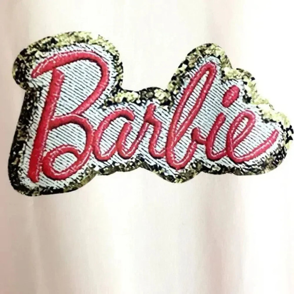 Barbie Pink Long Sleeve Graphic Tee Shirt Women's L Camper Design Ugly Sweater - Picture 4 of 6